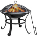 Panovue 22 In Firepit For Outside Outdoor Small Fire Pit,Durable Firepit With Mesh Lid,Log Grate,And Fire Poker,Fire Pit For Outside Backyard.Deck.Camping And Picnic