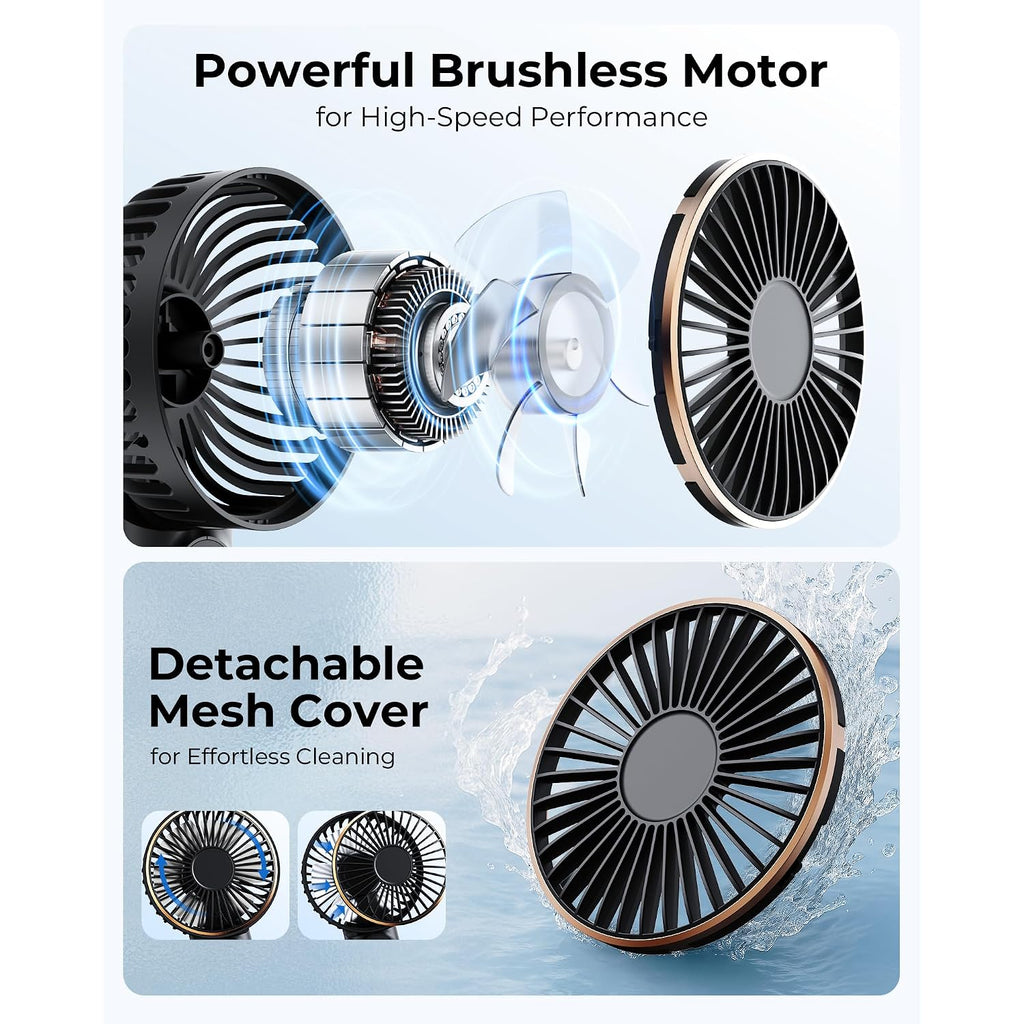 Tunise Portable Handheld Fan, Portable Fan Rechargeable, 4000Mah, 180° Adjustable, 6 Speed Wind, Display Electricity In Real Time, Usb Rechargeable Foldable F An, Quiet Personal Fan As Power Bank