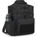 Tactical Lunch Box Cooler Bag - Expandable Insulated Lunch Bag For Men Daily - Large Lunchbox For Adults Work Shifts Outdoor Trips Black 16L