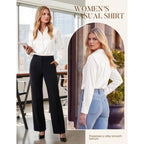Grace Karin 2026 Womens Silky Satin Button Down Shirts Long Sleeve Work Blouses Dressy Casual Tops