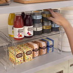 Starlatta 2 Pcs Cabinet Organizer Shelf, Stackable Kitchen Counter Shelves, Spice Rack,Countertop Organizers, Clear Plastic Storage Shelves Rack For Makeup,Bathroom,Cupboard,Desk,Pantry Organization