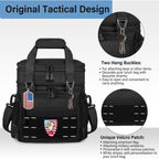 Lunch Box Cooler Bag - Tactical Insulated Lunchbox For Men - Large Soft Expandable Lunch Pail For Adults Work Outdoor Shifts Trips Black 16L