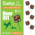 Safer Brand Deer-Off Repellent Stations, 6-Pack, Deer And Rabbit Repellent | 90-Day Coverage Up To 192 Sq Ft, Animal Deterrent Stakes, Deer Repellent Devices, Weatherproof Stations, Dried Blood Formula
