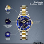 Invicta Men'S Pro Diver Quartz Watch With Stainless Steel Strap
