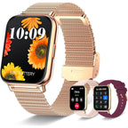 Iaret Smart Watch (Answer/Make Calls), Smart Watches for Women, Fitness Tracker with Heart Rate Sleep Monitor Pedometer Calories, Waterproof Fitness Watch for Android iPhone (Rose Gold)