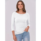 Anrabess Womens 3/4 Long Sleeve Tops Ribbed Knit Slim Fitted Shirts Basic Tee Fall Outfits 2026 Fashion Y2K Clothes