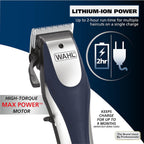Wahl Lithium Ion Pro Rechargeable Cordless Hair Clippers For Men, Woman, & Children With Smart Charge Technology For Convenient At Home Haircutting - Model 79470