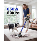 Cordless Vacuum Cleaner, Upgraded 650W 60Kpa 70Mins Cordless Stick Vacuum Cleaner With Flexible Hose,Self-Standing,Touch Screen, Anti-Tangle Wireless Vacumm Cleaners For Home/Pet Hair/Carpets/Floors