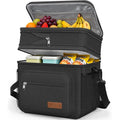 Hotor Lunch Box For Men & Women - Double-Layer Insulated Lunch Bag With Leakproof Liner, Portable Cooler For Work, Travel, Or Picnic, Black, 12L, 11.1" X 9.7" X 6.7"