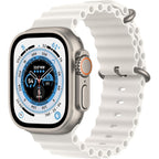 Apple Watch Ultra [GPS + Cellular 49mm] Titanium Case with White Ocean Band, One Size (Renewed Premium)