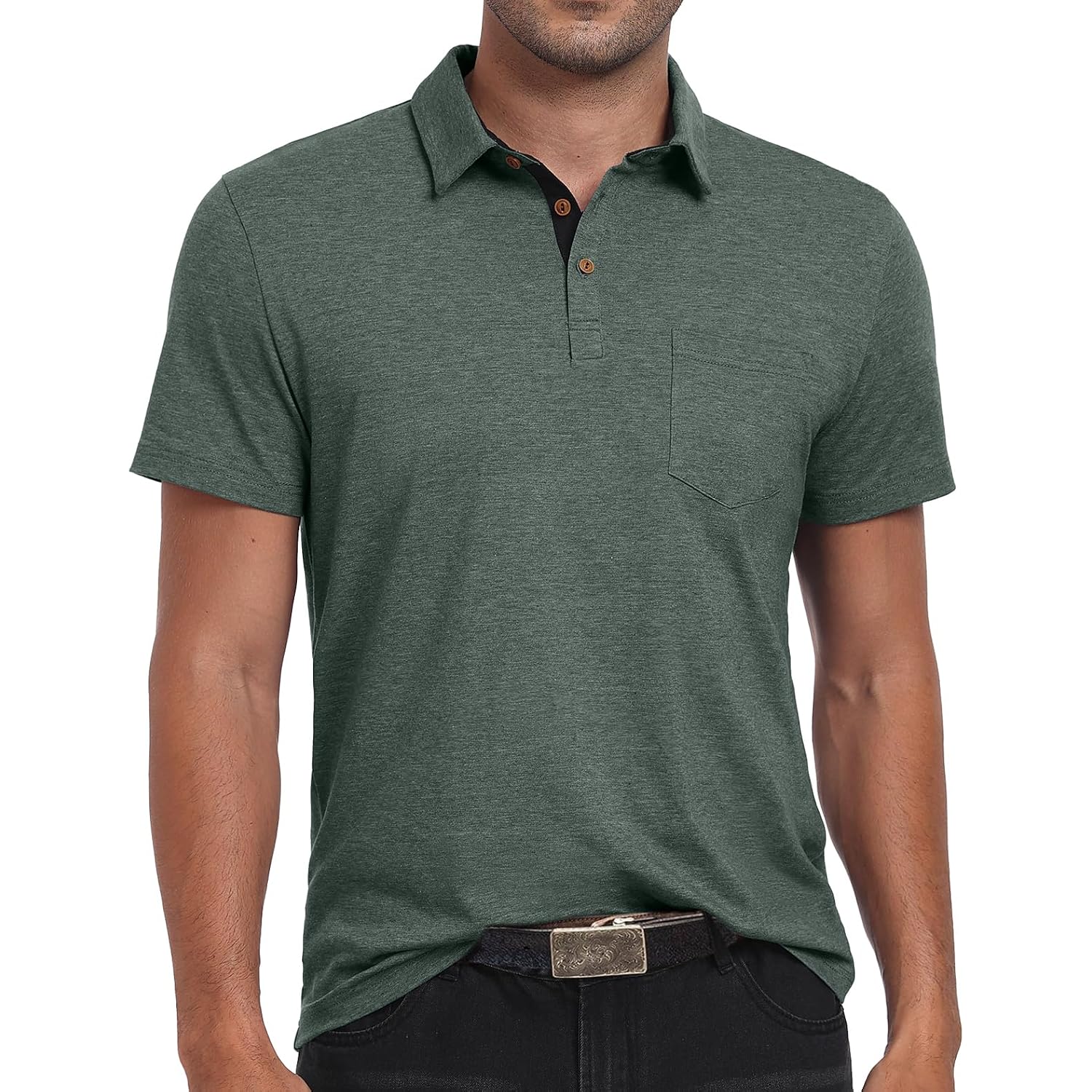 Sailwind Men'S Cotton Polo Shirts Short Sleeve Casual Summer Shirts Classic Collared Golf Shirt With Pocket