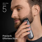 Braun Series 5 All-in-One Beard & Body Grooming Kit for Men, Cordless Trimmer, Hair Clippers & Shaver for Face, Hair & Body with Smooth Shave Head, AIO 5510