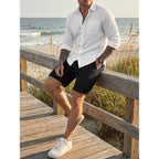 Jmierr Mens Casual 7" Shorts Summer Drawstring Elastic Waist Beach Sweat Shorts Texture With Pockets