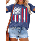 Patriotic Shirts for Women American Flag Shirt 4th of July Tshirt Graphic Tees Casual Short Sleeve Tee Top