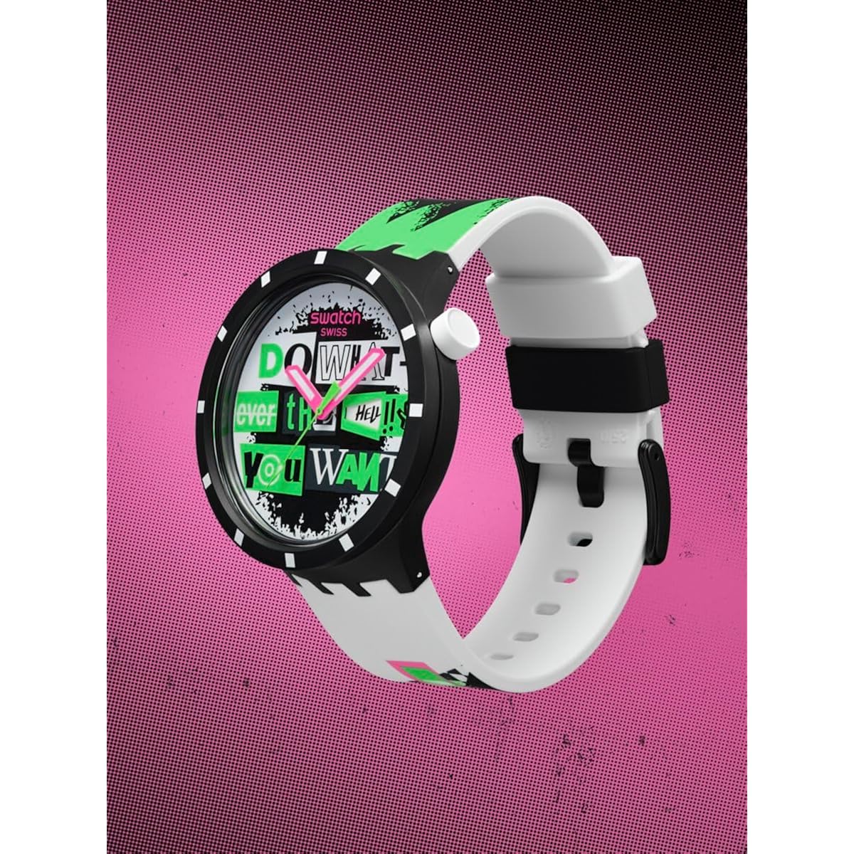 Swatch Big Bold Bioceramic Unisex Watch Casual Polymer Black Automatic Waterproof Lash Out