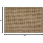 TYUU Waffle Bath Mat, Boho Bathroom Rugs Non Slip Washable Super Absorbent Quick Dry Farmhouse Bathroom Decor, 30"x20" Khaki