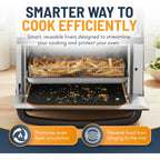 Toaster Oven Liners for Bottom of Oven (4 Pack) Reusable Non-Stick Heat Resistant Toaster Liners, Compatible with Breville, Cuisinart, Black & Decker, Dash, and More - Air Fryer Liners 12"x12" (Black)
