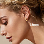 M MOOHAM Gold Plated Hoop Earrings for Women - Hypoallergenic 14K Gold Plated Hoops Earrings Set for Sensitive Ears Earring Stack for Women Trendy Jewelry Gifts Lightweight 13-60mm