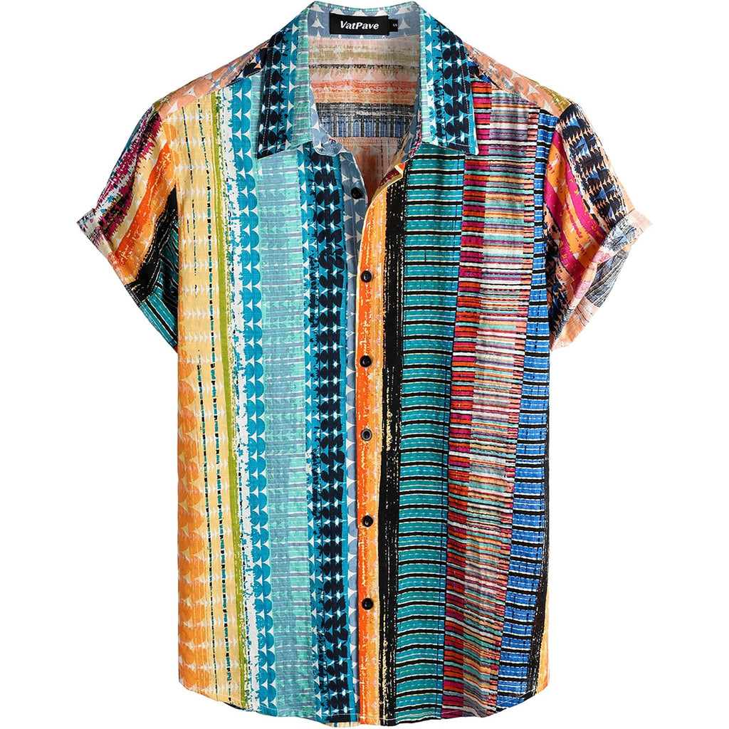 Vatpave Mens Casual Hawaiian Floral Shirts Short Sleeve Button Down Tropical Shirts Beach Summer Shirts