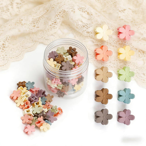 100 Pack Mini Flower Hair Clips Tiny Cute Hair Claw Clips for Women and Girl Small Hair Accessories for Fine Hair Bangs Styling