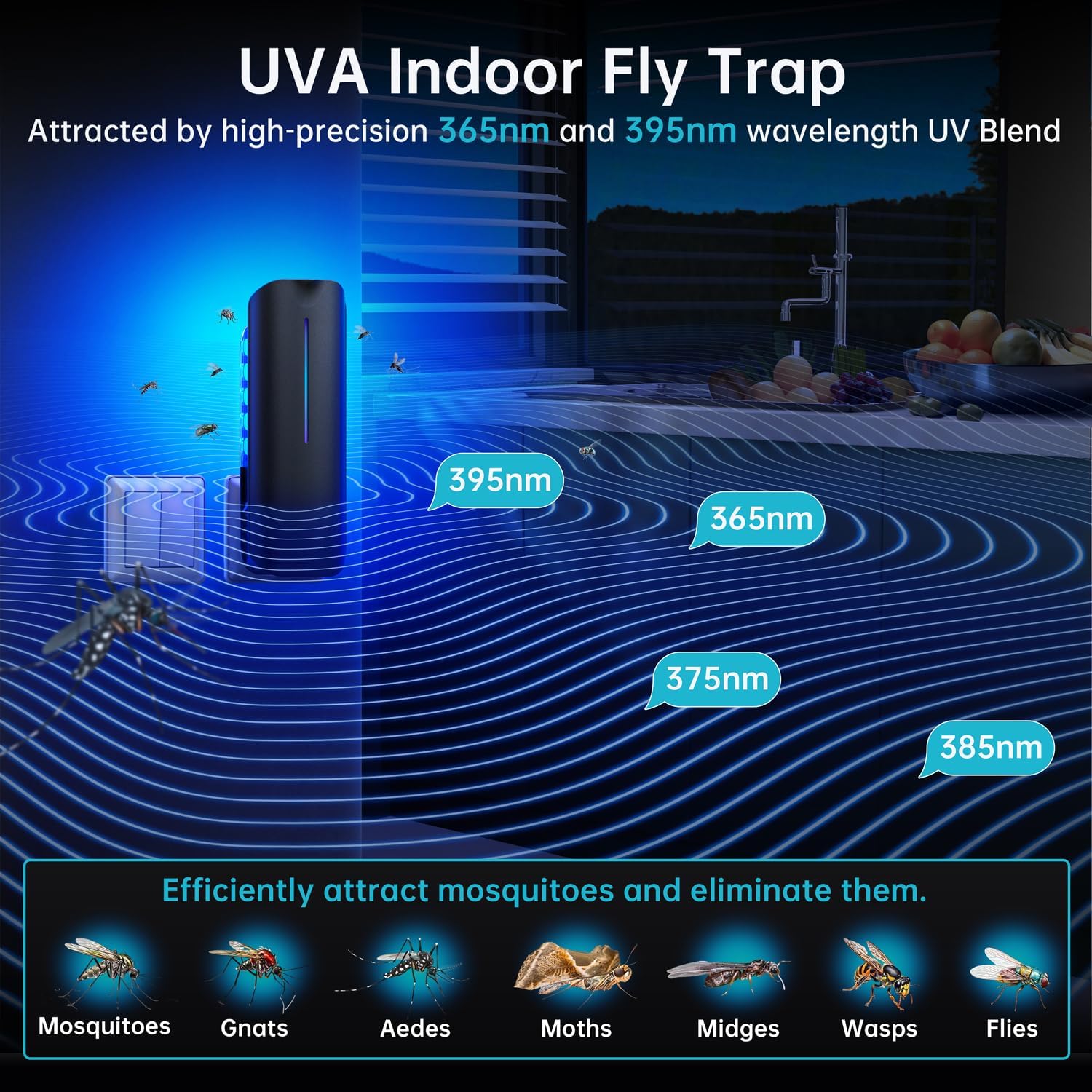 Flying Insect Trap Plug In Mosquito Bug Zapper Indoor Gnat Moth Catcher With 9W Night Uv Light, 10 Sticky Glue Board Refills For Home Office