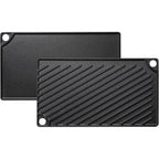EWFEN Reversible Grill/Griddle, 16.7x9.5'' Pre-Seasoned Cast Iron Griddle Pan, Double Burner Cookware, Rectangular Non-Stick Stovetop Griddle with Handles, Flat Top Plate for Oven, Grill & Campfire