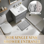 Yimobra Bathroom Rugs Non Slip Washable, Ultra Soft and Water Absorbent Bath Mats, Fluffy Shower Mat Outside, Plush Matts for Bathroom Floor/Sink, 24X17, Home Decor Accessories, Light Gray and White