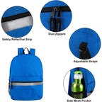Trail Maker (24 Pack) 17" Backpack – Reflective School Backpack With Padded Straps, Water Bottle Pockets For Young Adults, Travel, Camp (Multi Color Pack)