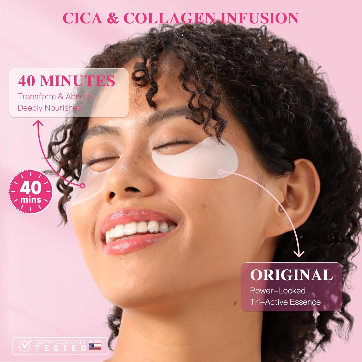 Under Eye Patches (60Pcs) - Centella Collagen Hydrogel For Puffy Eyes, Dark Circles & Wrinkles | Hyaluronic Acid Hydrating Eye Masks, Travel Essentials & Self Care Gifts For Women