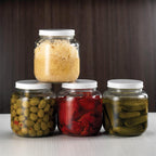 Paksh Novelty Wide Mouth Glass Mason Jar 64 Oz - 4 Pack - Wide Mouth, Airtight Lid, USDA Approved BPA-Free Dishwasher Safe Canning Jar for Fermenting, Sun Tea, Kombucha, Dry Food Storage, Clear