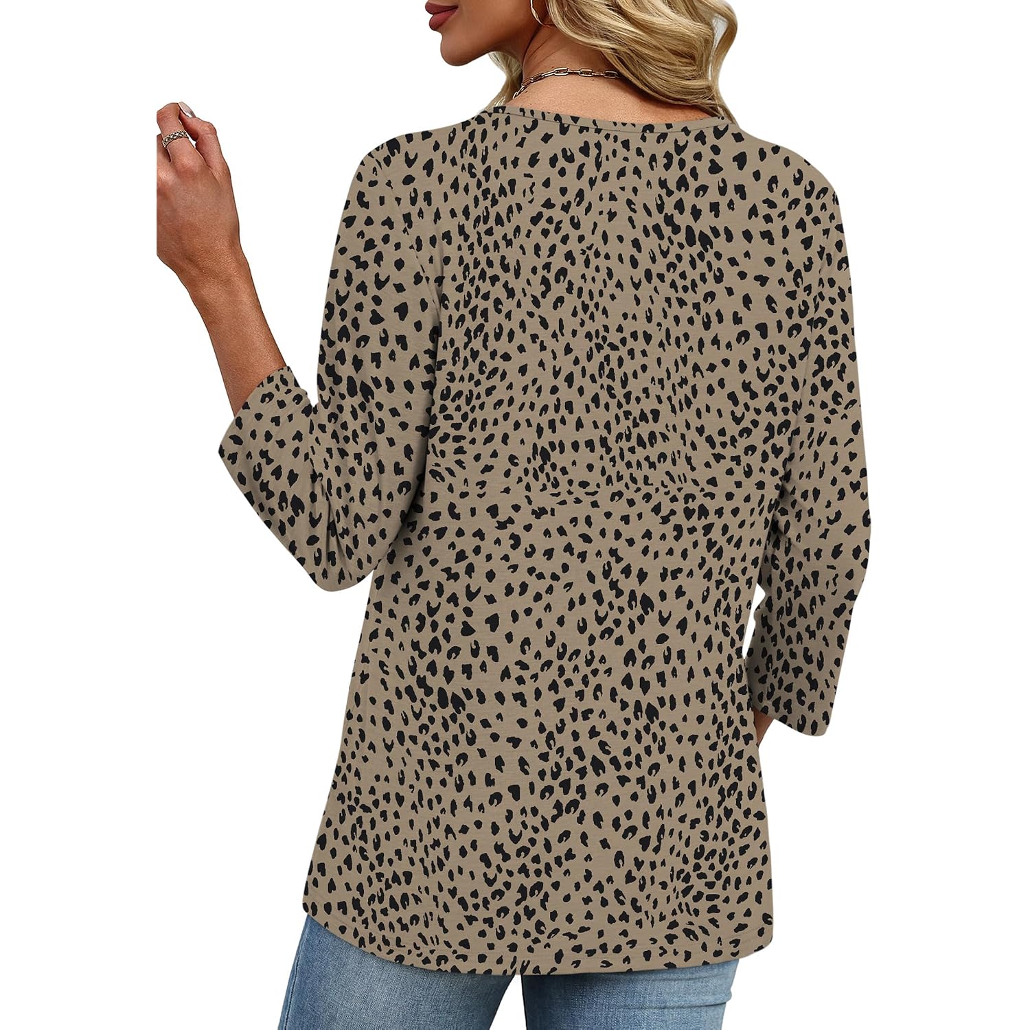 Xieerduo 3/4 Length Sleeve Womens Tops V Neck T Shirts Summer Clothes Basic Blouses Dressy Casual 2026 Spring Outfits