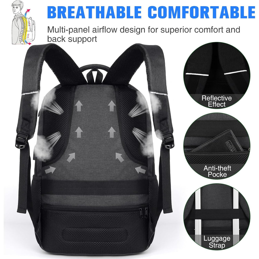 Paude Backpack For Men And Women,School Backpack For Teens,15.6 Inch Laptop Backpack With Usb Charging Port For Business College Travel