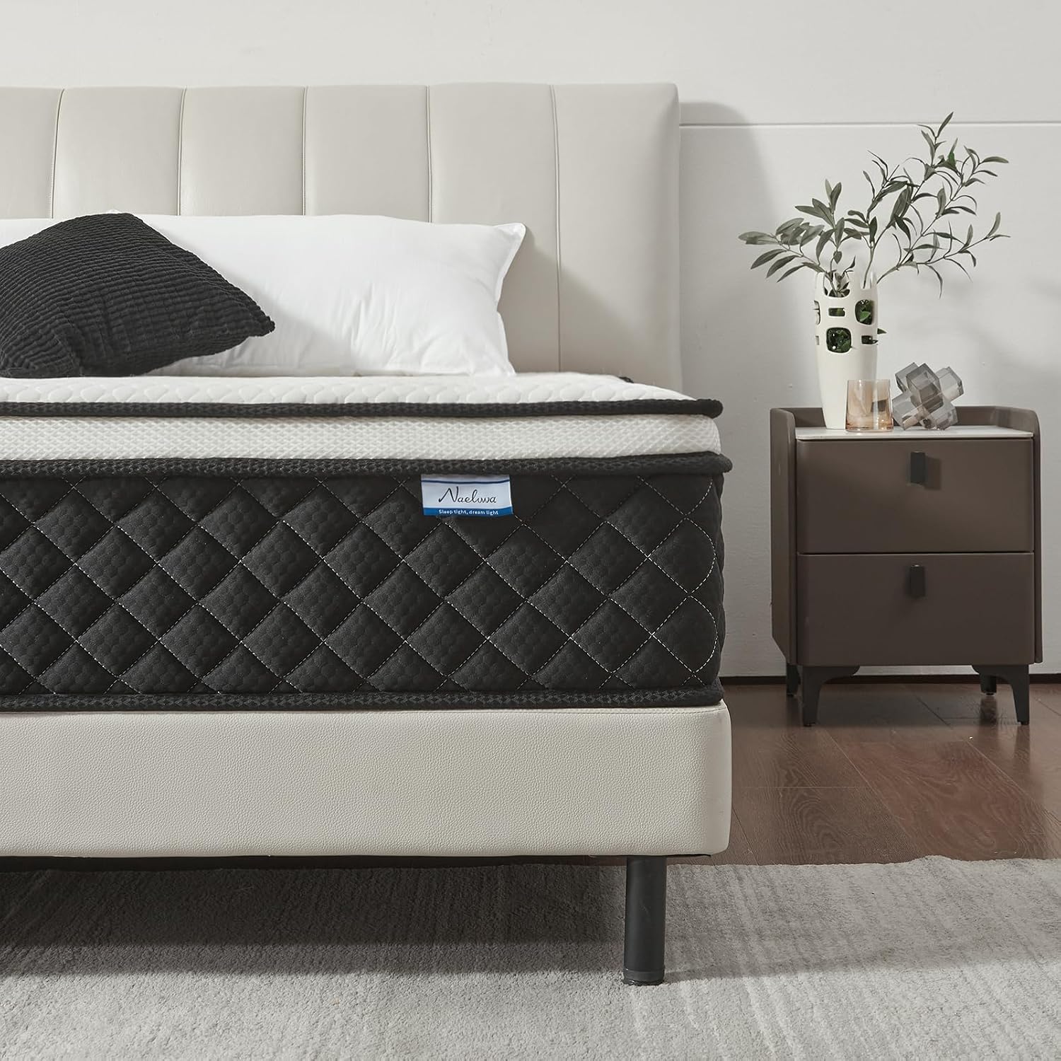 Queen Mattress, 12 Inch Queen Size Mattress In A Box, Memory Foam Mattress With Pocket Springs, Medium Firm, Lumbar Support & Motion Isolation, Pressure Relief & Breathable Comfort