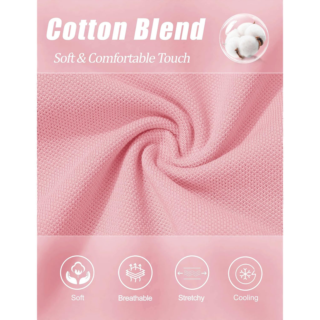 Polo Shirts for Women Short Sleeve 3 Button Collared Golf Tee Cotton Business Casual Summer Work Tops