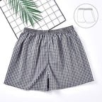 Mens Cotton Boxers Funny Woven Pattern Plaid Boxer Shorts Inseam Pajamas Single Pack