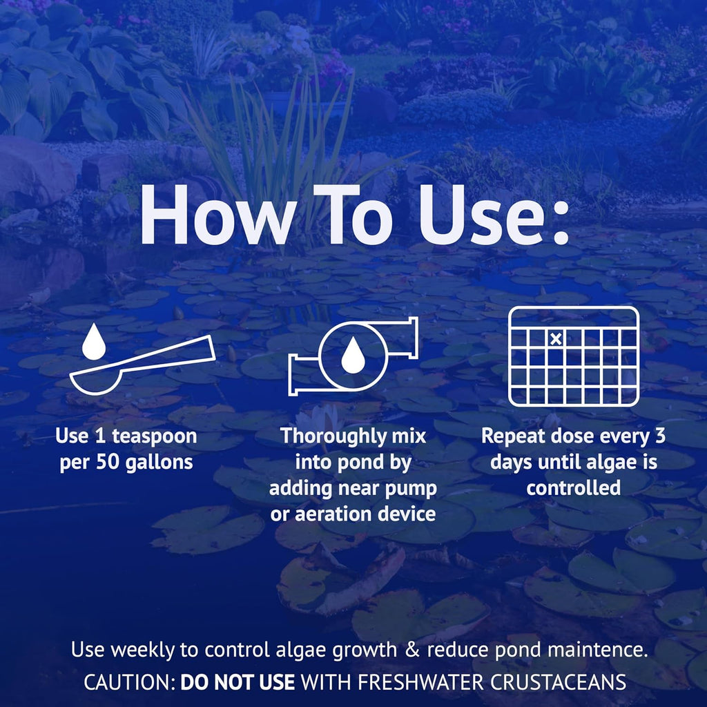 Api Pond Algaefix (32 Fl Oz) Pond Algae Control - Copper Free - Clean, Clear Water - Up To 9600 Gallons - Safe For Fish & Plants - Water Gardens, Fountains - Natural Active Ingredient - Epa-Registered