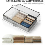 2-Pack Under Bed Storage Containers, 4.5 Inches Tall Low Profile Underbed Clothes Storage Organizer Bin With Sturdy Sidewalls/Bottom, Underbed Storage Bins 2 Storage Thin Bins