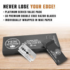 SHAVING REVOLUTION Double Edge Razor Blades - Men's Safety for Shaving Platinum Japanese Stainless Steel a Smooth, Precise and Clean Shave - 50 Count