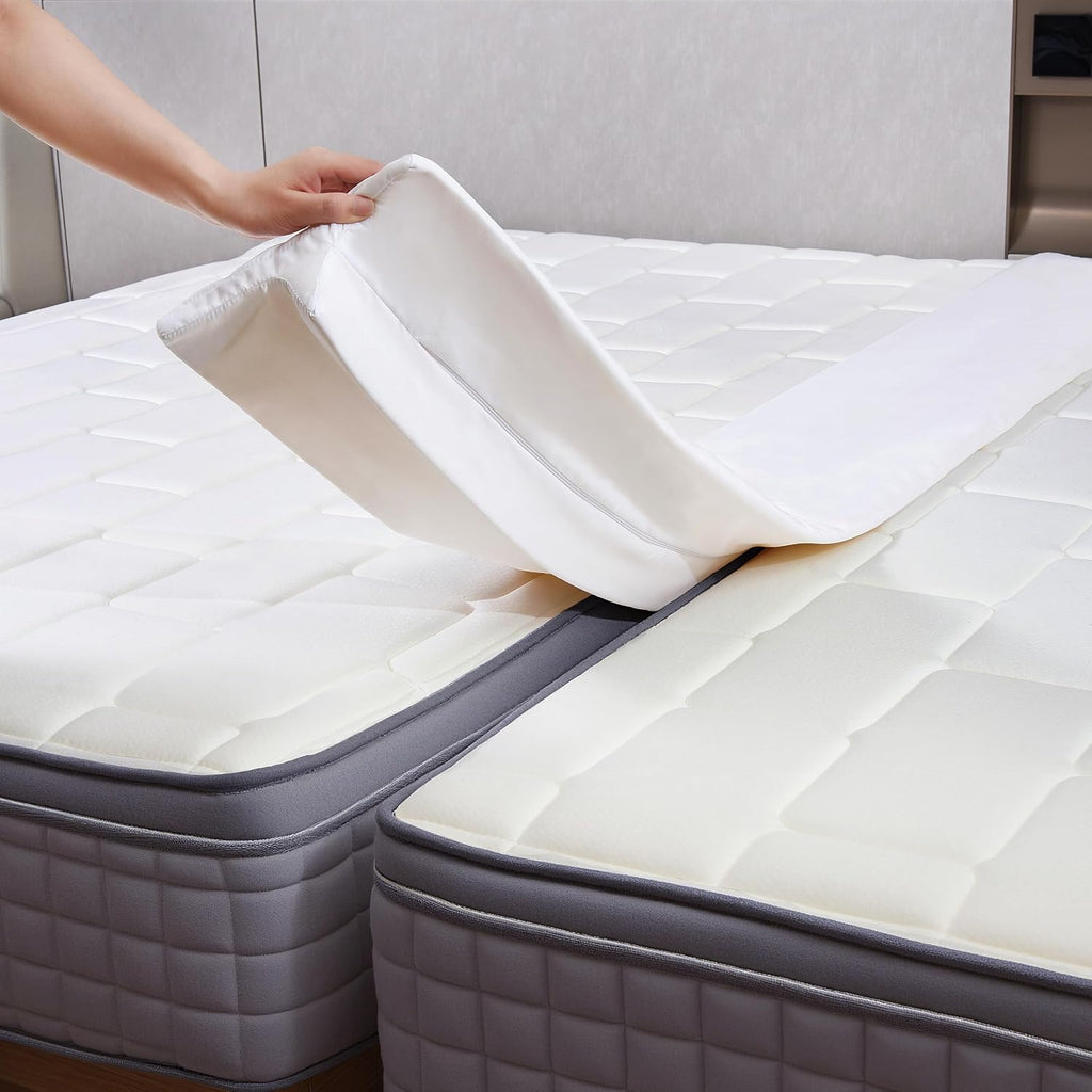 Vekkia Split King Gap Filler For Adjustable Bed,Twin To King Bed Converter Kit,Bed Bridge Twin To King,Mattress Connector With Washable Cover,For Guests Stayovers,Family Room(75In×10In)