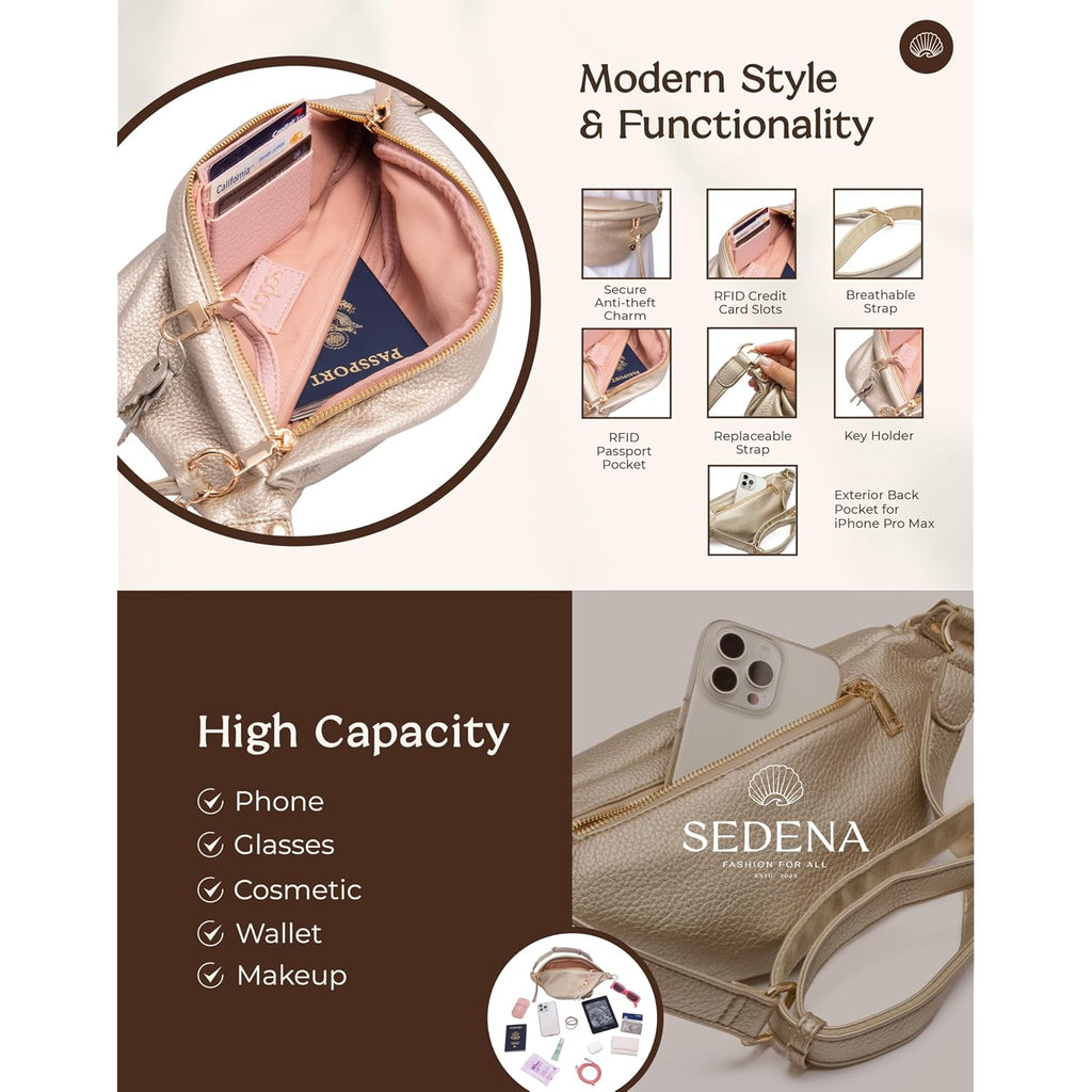 Anti Pickpocket Bag - Rfid Crossbody Bag For Travel, Adjustable Strap Multiple Compartments Anti Theft Crossbody Bags For Women Vegan Travel Size Essentials Crossbody Bags For Women Large Size