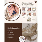 Anti Pickpocket Bag - Rfid Crossbody Bag For Travel, Adjustable Strap Multiple Compartments Anti Theft Crossbody Bags For Women Vegan Travel Size Essentials Crossbody Bags For Women Large Size