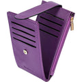 Women's RFID Slim Card Holder Wallet: Thin Bifold with Multi-Card Case & Zipper Coin Pocket Purse (Deep Purple)