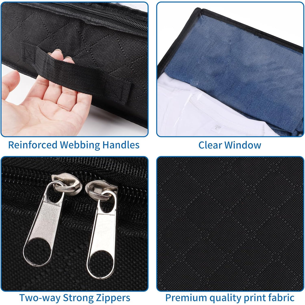 Fixwal Black Underbed Storage Bags With Clear Window And 2 Reinforced Handles Under Bed Storage Containers For Clothing, Bedding, Comforter (2 Pack)