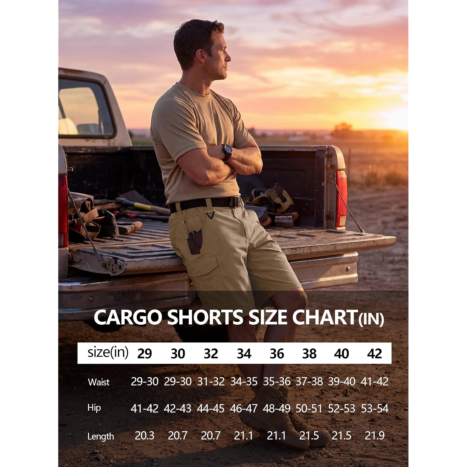 Men'S Cargo Work Shorts Water Resistant Ripstop Tactical Tool Shorts For Outdoor Hiking Fishing With 14 Pockets(No Belt)