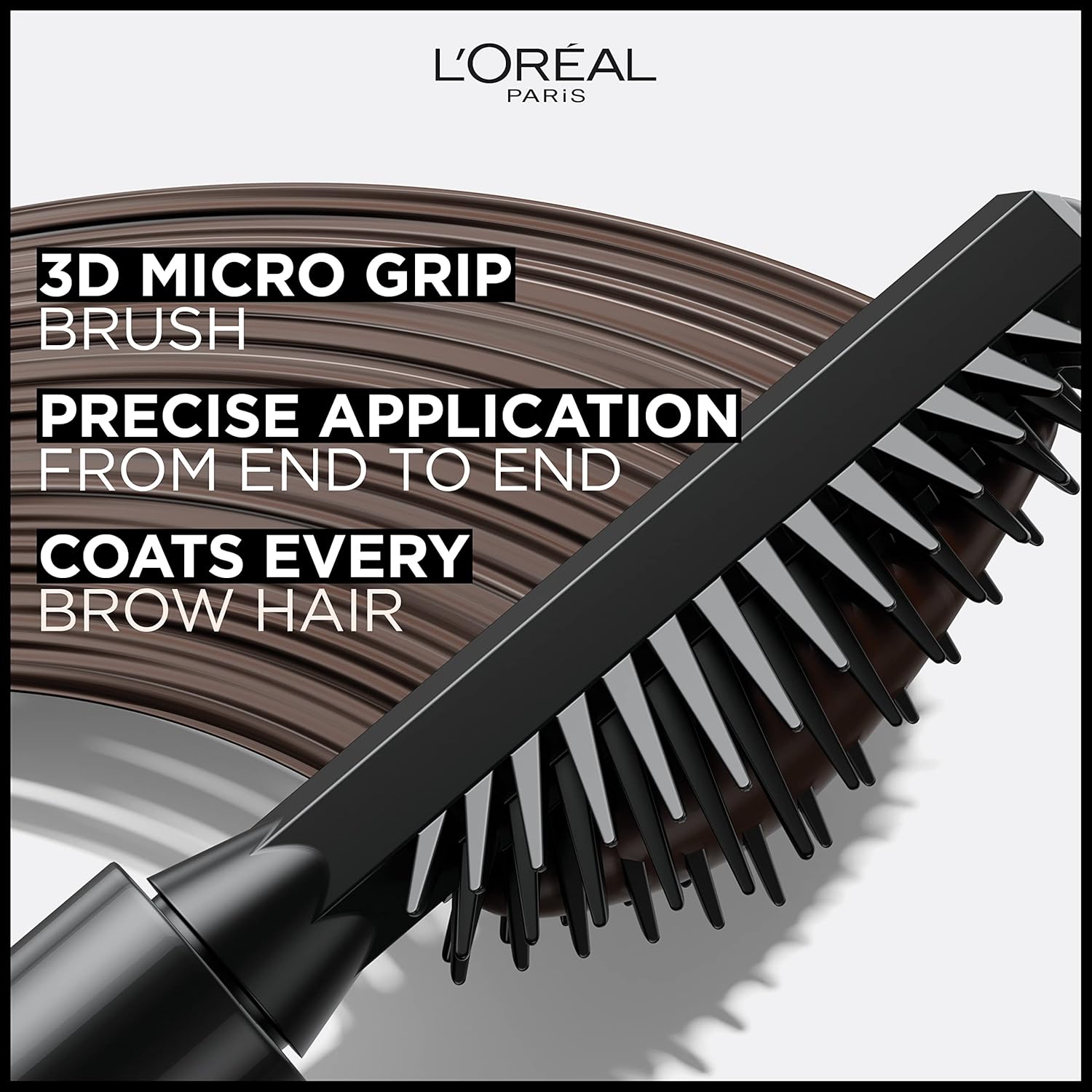 L'Oreal Paris Infallible Volumizing 24H Wear Brow Mascara, Long Lasting Eyebrow Makeup for 2X Fuller Eyebrows, 5.0 Brunette, 0.13 Fl Oz
