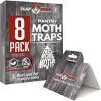 8 Pack Pantry Moth Traps- Safe And Effective For Food And Cupboard- Glue Traps With Pheromones And Anti Bacterial For Pantry Moths