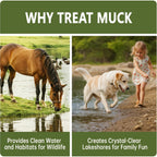 Muck Reducer - 5Lb Natural Sludge Solution Tablets For Ponds & Lakes, Away Muck & Odor Control, Safe For Aquatic Life, Wildlife & Recreation, Treats Up To 30,000 Sq Ft