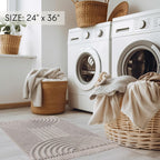 KIBAGA Beautiful Boho Rug with Tassels for Your Bathroom - Soft 2 x 3 ft. Cotton Rug Fits Perfectly Into Your Bath - Washable, Non-Slip Mat Ideal to Enhance Any Modern Home Decor, 24 x 36 inch