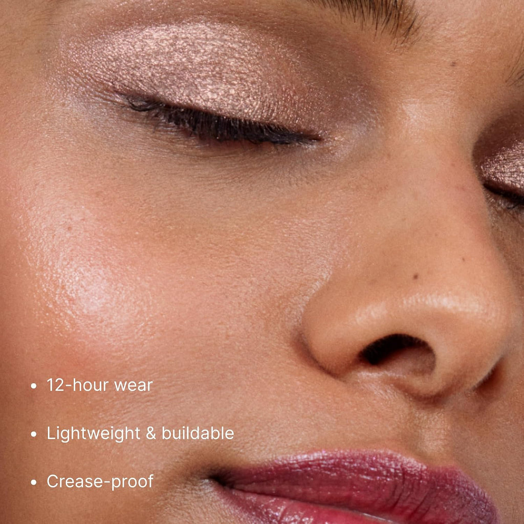 Winky Lux Rose Petal Liquid Eyeshadow, Longwear, Buildable, High-Pigment, Blendable, Crease-Proof, With Hydrating Vitamin E & Mango Seed Butter, Clean Beauty, Cruelty-Free, Vegan, Sunflower Shimmer