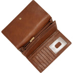 Fossil Women's Logan Leather Wallet RFID Blocking Flap Clutch Organizer
